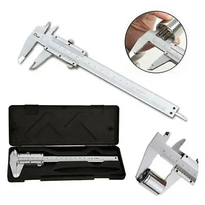 6  Vernier Caliper Stainless Steel Micrometer Measuring Tool Gauge Ruler JJ> • £11.06